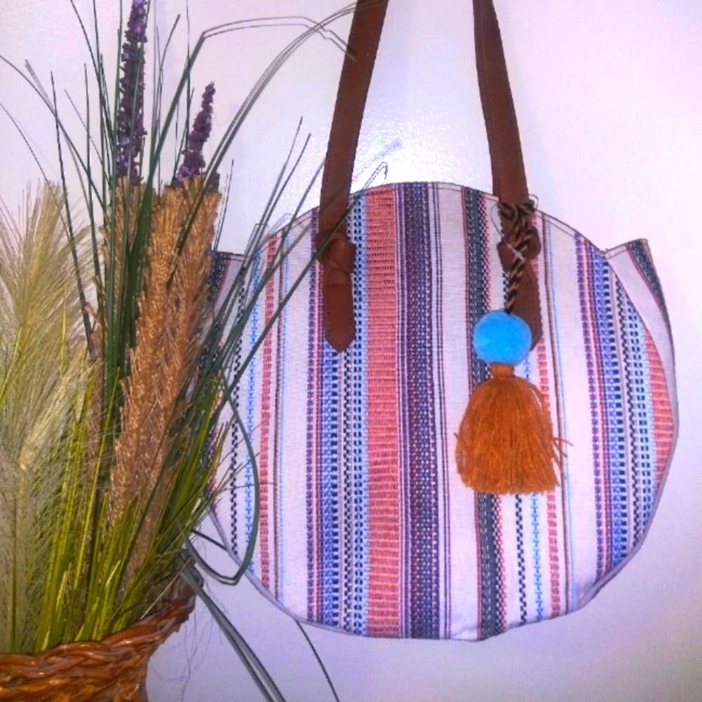 Bohemian Style Striped Handbag